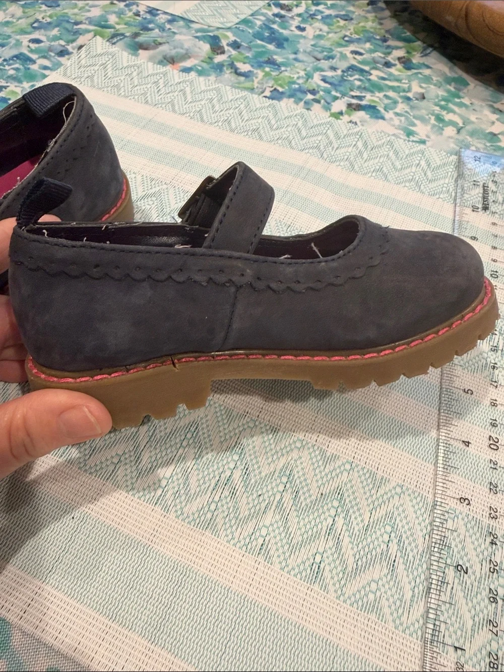 GAP Navy Mary Jane Shoes with Pink Insole Toddler size 9